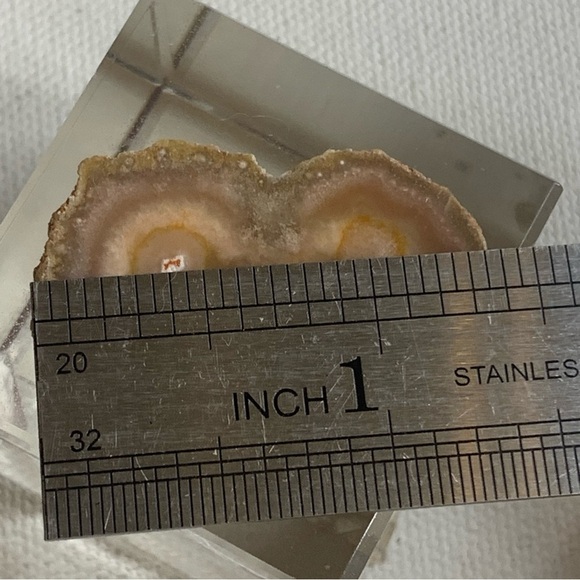 Stalactite Slice Polished Crystal Display Specimen Las Torres Mine Uruguay 1.4” - Picture 7 of 8